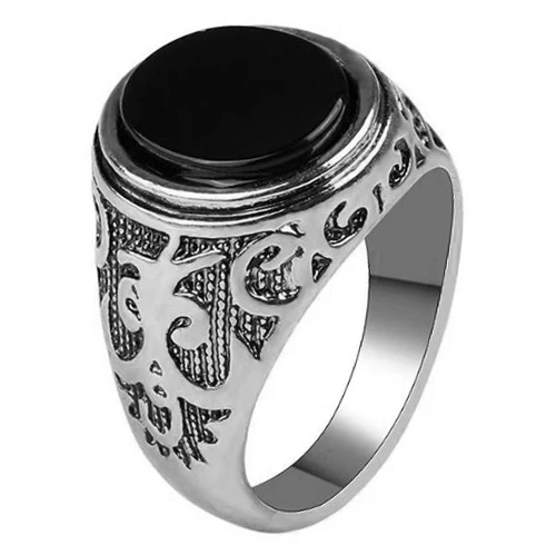 Новое Европейское и американское модное атмосферное покрытие тайского серебряного сплава мужское кольцо - Цвет основного камня: Ancient Silver 2