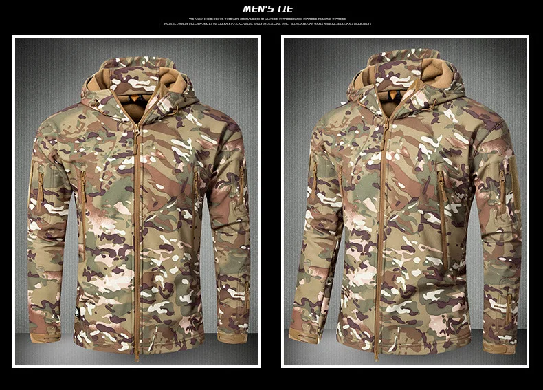 Военная Униформа тактическая куртка Для мужчин скрытень Акула В виде ракушки V4 Водонепроницаемый ветрозащитный теплое пальто камуфляж Hooded Camo в стиле милитари Костюмы
