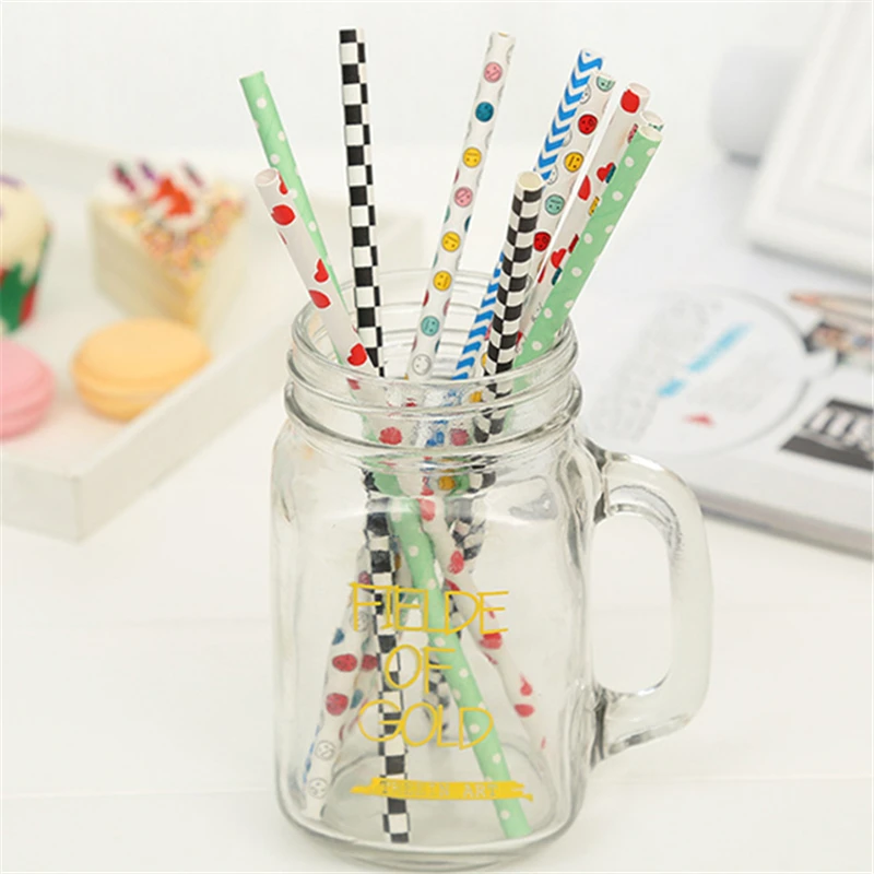 

25pcs/lot Paper Straws For Birthday Wedding Decorative Party Event Supplies Creative Drinking Straws E282