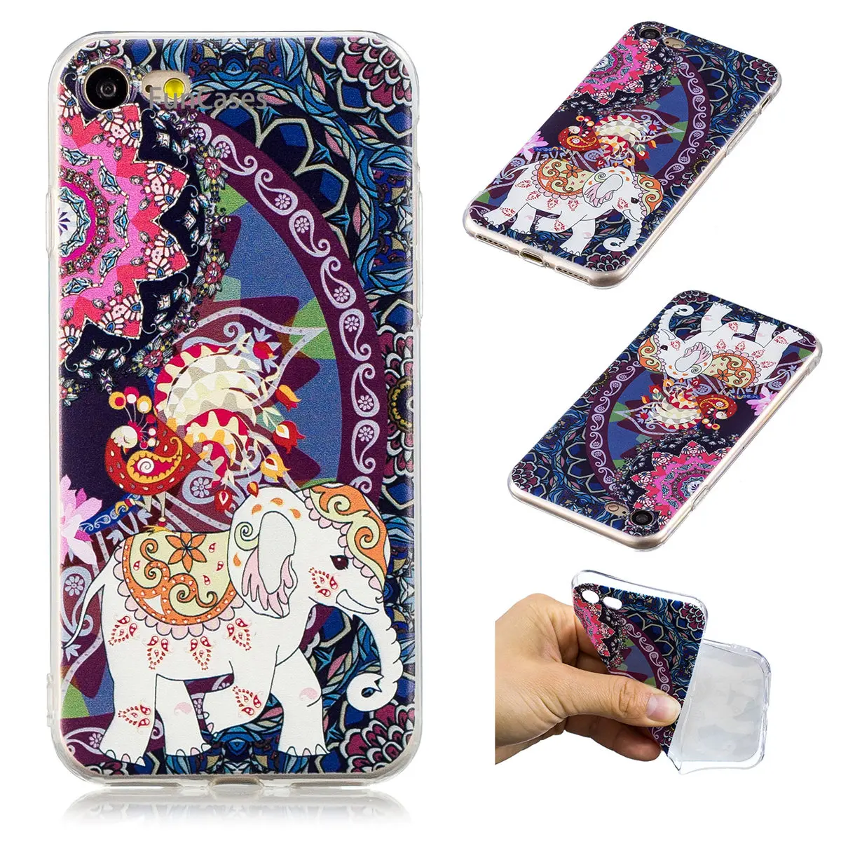 Lucu Panda Telepon Kasus Estuche sFor iPhone 7 Lembut TPU Kembali penutup Kasus Metallic Telepon Aksesori Untuk iPhone 8 Handphone Ajax Mewah