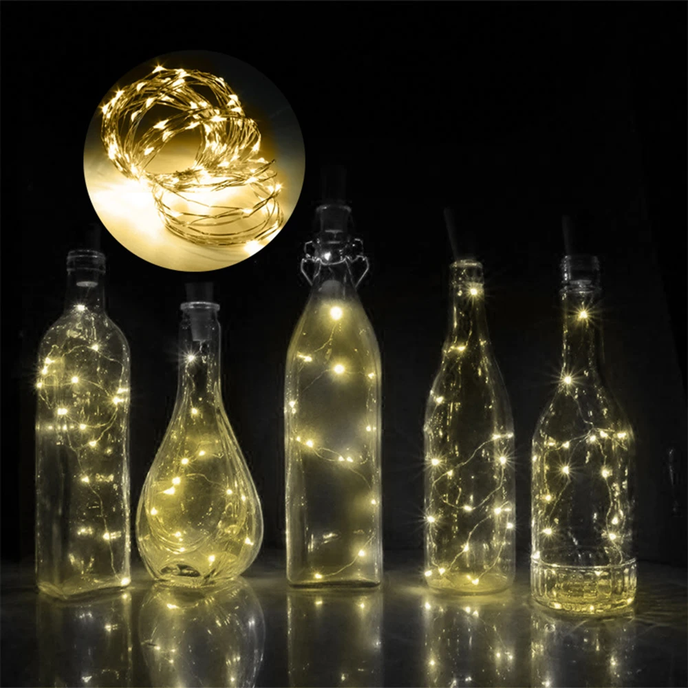 

1m 10 LED Wine Cork Light Wine Light Bottle Cork-shaped String Starry Light Night Solar Fairy Light Home Decor with Battery