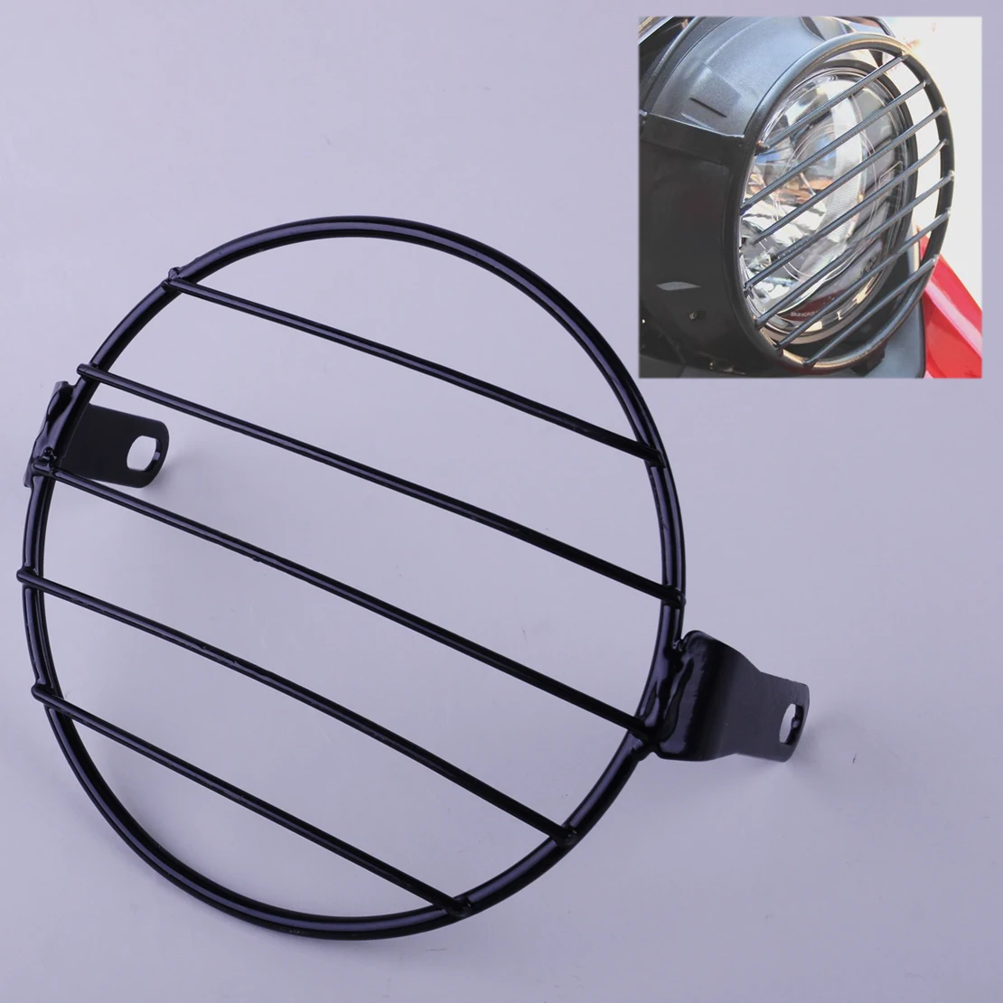 DWCX Motorcycle Lamp Cover Metal 16cm Vintage Side Mount Headlight Lamp