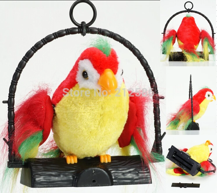 kids electronic toys plush talking parrot can repeat what you say while