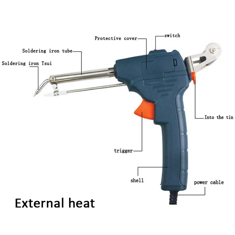 Ручной внешний нагревательный паяльник, набор 110 В/220 В 60 Вт, автоматическая отправка оловянного пистолета, инструмент для пайки и ремонта, паяльная проволока