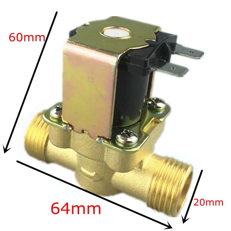 12Vdc электронный электромагнитный клапан 1/" Нормально закрытый медный корпус водяной клапан есть фильтр 12Vdc 220Vac