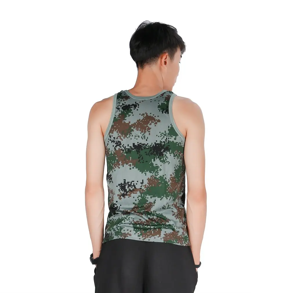 

Men Bodybuilding Fitness Gyms Camouflage Tank Top Vest Stylish Brand Clothing Stretchy Wild Tight Sportswear Undershirt
