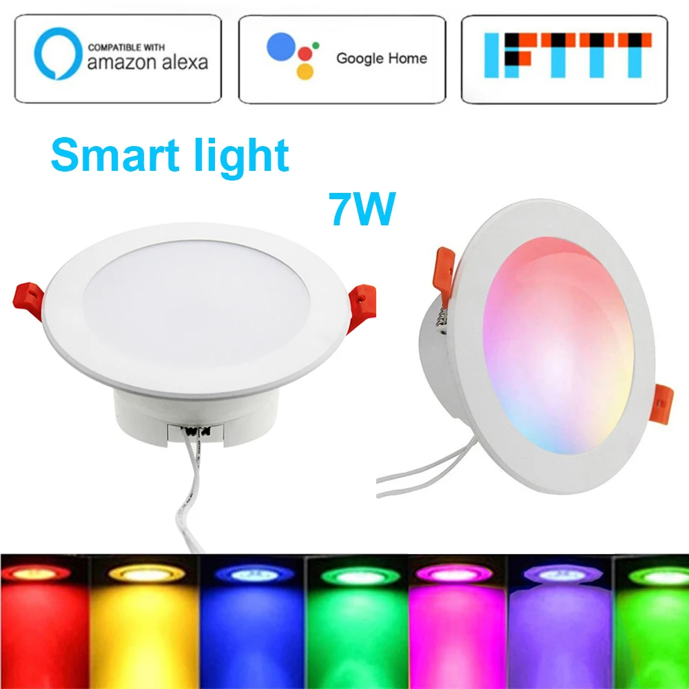 

7W WIFI Downlight Led Smart Downlight WIFI Ceiling Light Voice Control APP Control work with Alexa Google Assistant IFTT