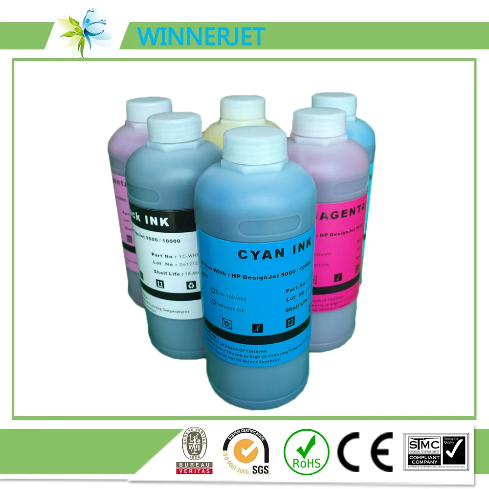 6 liters/lot inkjet refill for hp 9000/10000 printers, eco solvent ink