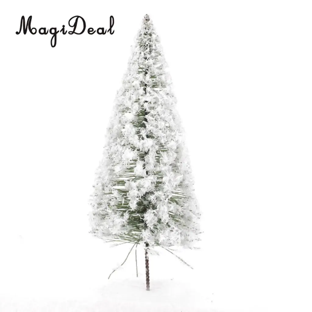 10Pcs/Pack 1/75 White Scenery Landscape Model Cedar Trees for Model Train Track Building Props Scenery 12cm