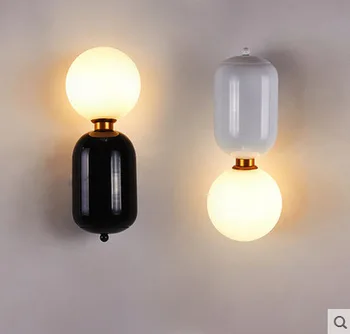 

Modern Glass Ball Bedroom Bedside wall Lamp E27 Holder 110-240V Indoor Table Lamp Foyer Decorative Lights