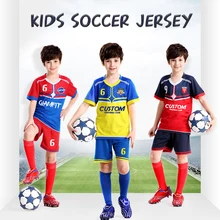 Футбольные Детские майки из Джерси года, детские футбольные формы на заказ, набор для мальчиков, командные тренировочные рубашки, дышащий спортивный комплект 4XS-M