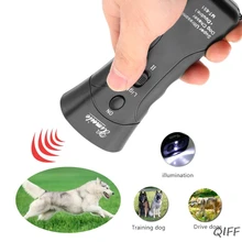New Ultrasonic Dog Chaser Stop Aggressive Animal Attacks Repeller Flashlight