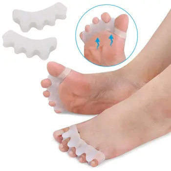 

1 Pair Silicone Toe Separator Overlapping Rehabilitation Treatment Hallux Valgus Braces Orthotic Device Feet Care KG66