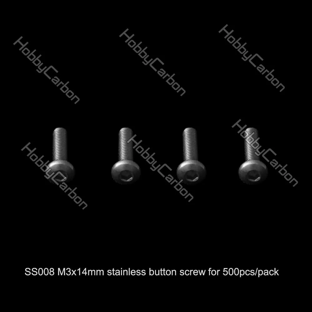 

SS008 M3x14mm 500pcs 304 M3 Stainless steel round button mushroom Hexagon head Hex screws bolts