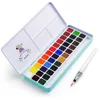 Meiliang 36 Colors Solid Water Color Paint Set Metal Iron Box Watercolor Painting Pigment Pocket Set with Painting Brush as Gift