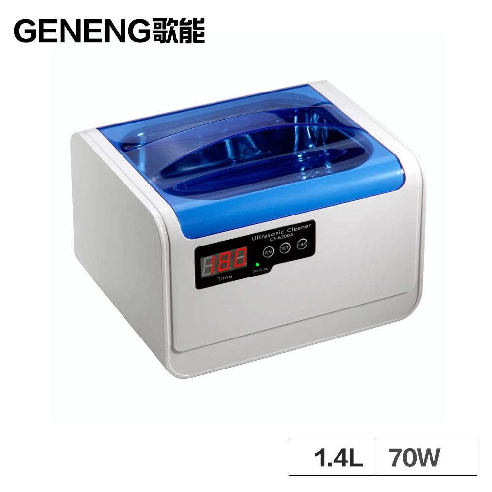 Ultrasonic Cleaner 1.4L Bath Dishes Washer Silver Jewelry Rings Denture