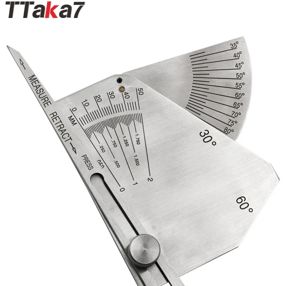 

Inspection Silver Weld Gauge Measuring Tool Bridge Cam High Hardness Easy Operation Feeler Fillet Stainless Steel Clear Scale