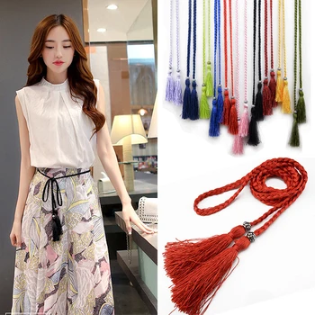 

LNRRABC A hand-woven long tassel belt ladies and girls waist chain party gift high quality ladies accessories boutique