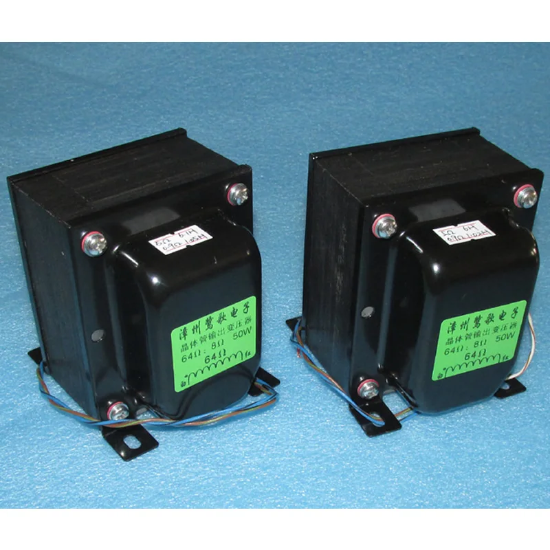 

64 ohms: 4-8-16 ohm transistor 50W output transformer. Bold-like high-power transistor amplifier