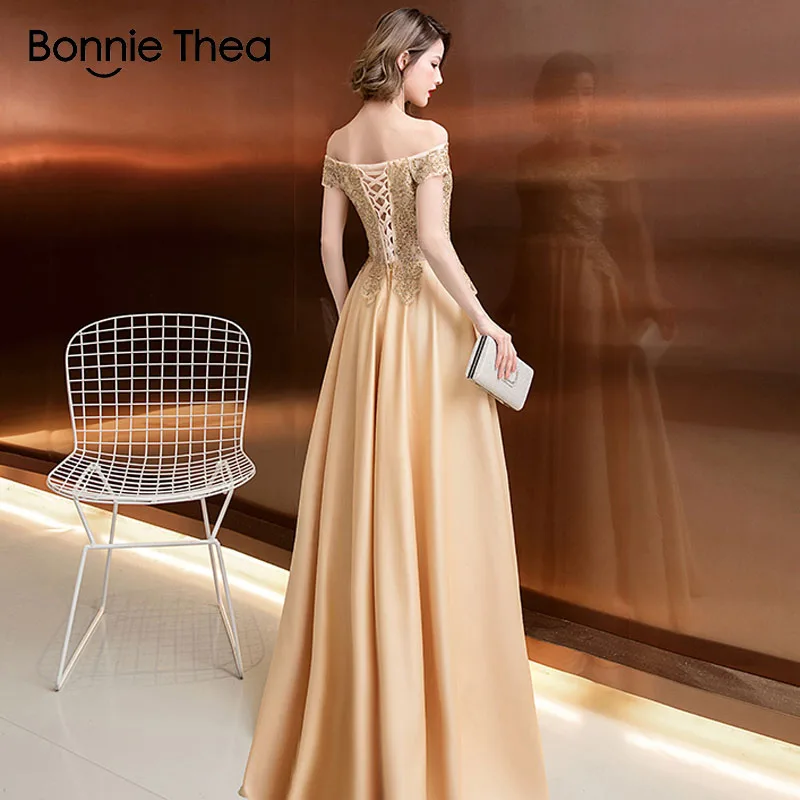 Женское платье с вышивкой Bonnie Thea модное офисное вечернее открытыми плечами на