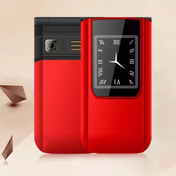 ロック解除フリップスリムタッチデュアルディスプレイのシニア電話年長者のための 2 sim カメラ P047
