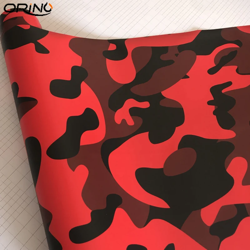 Black Red Camouflage Vinyl Film Wrap-6