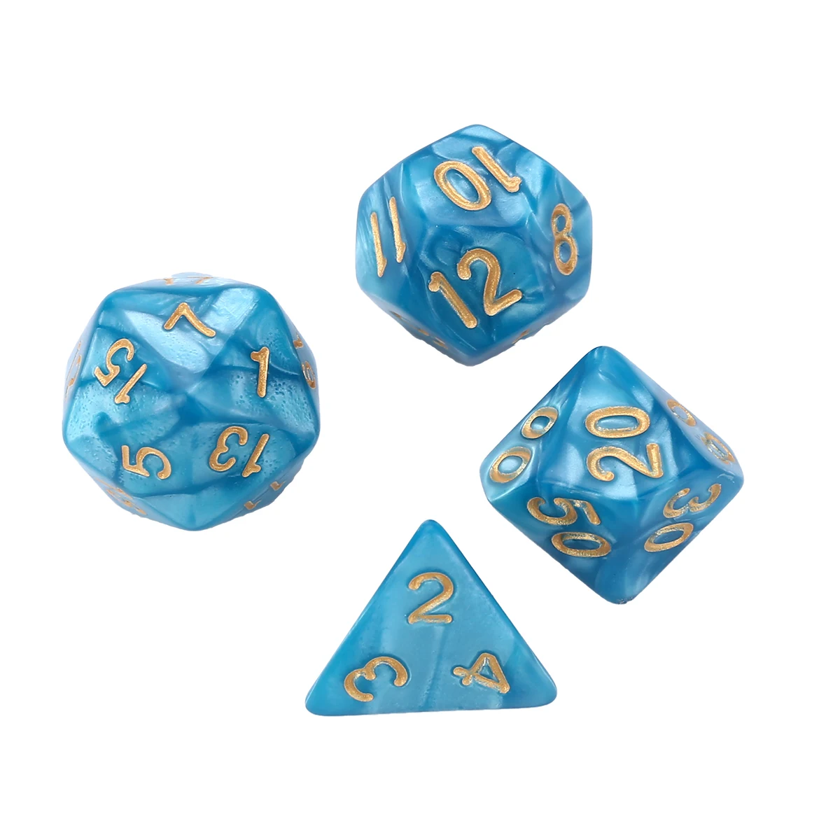 7PCS Polyhedral Blue Dice 16mm for Dungeons and Dragons Dice RPG Outdoor Gathering Poker Funny Games Tool