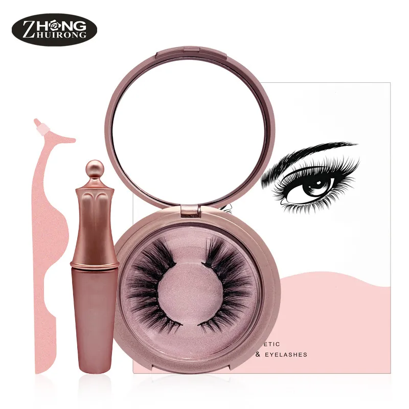 

Magnetic eyelashes with 5 magnet false eyelashes, magnetic eyeliner, magnetic false eyelashes and eyelash curler set