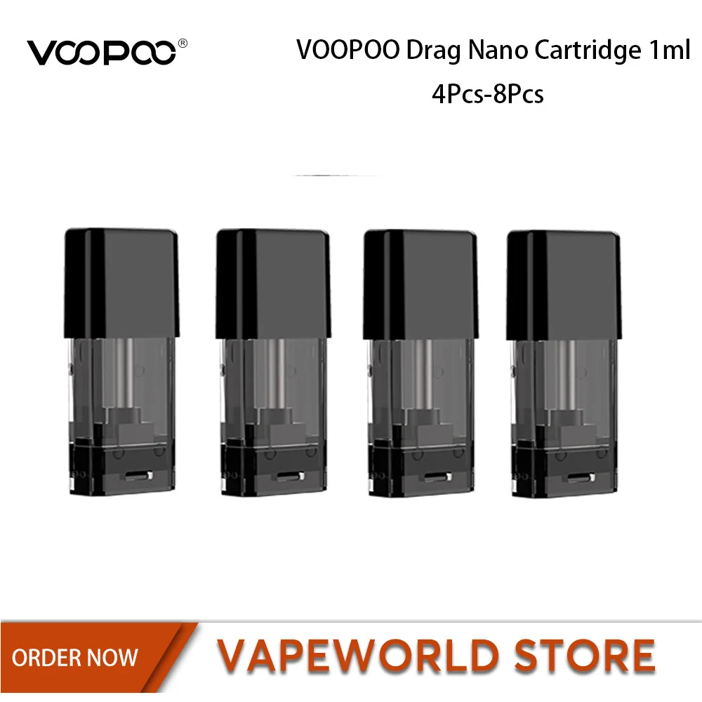 Оригинальный картридж VOOPOO Drag Nano 4 шт. 8 емкость 1 мл яркость Ом аксессуары для вейпа