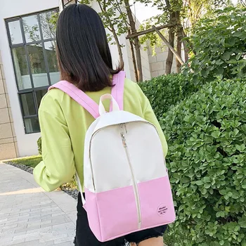 

New Casual Neutral Shoulder Bag Color Student Bag Large Zipper Canvas Backpack Multi-Function Mochila Feminina School Backpack