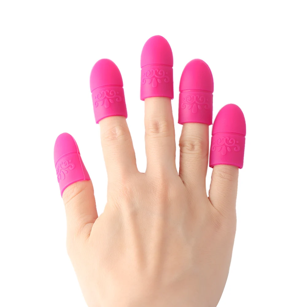 

Promotion 5Pcs/Set Nail Art Soak Off Cap Silicone Rubber UV Gel Polish Remover Clean Varnish Wraps Clip Reusable Manicure Tools