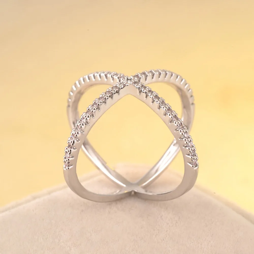 CiNily Created Cubic Zirconia Silver Plated Wholesale New Style for Women Jewelry Wedding Engagement Ring Size 6-9 NJ11095