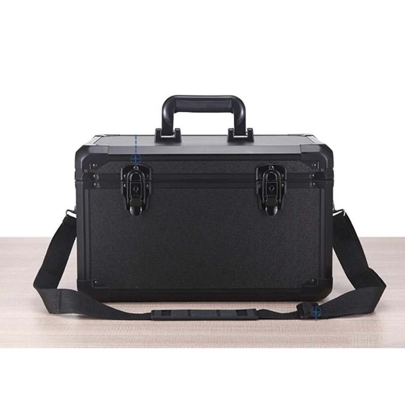 

High Quality Aluminum Equipment Camera Toolbox Suitcase Impact Resistant Safety Case w Shoulder Strap Lock