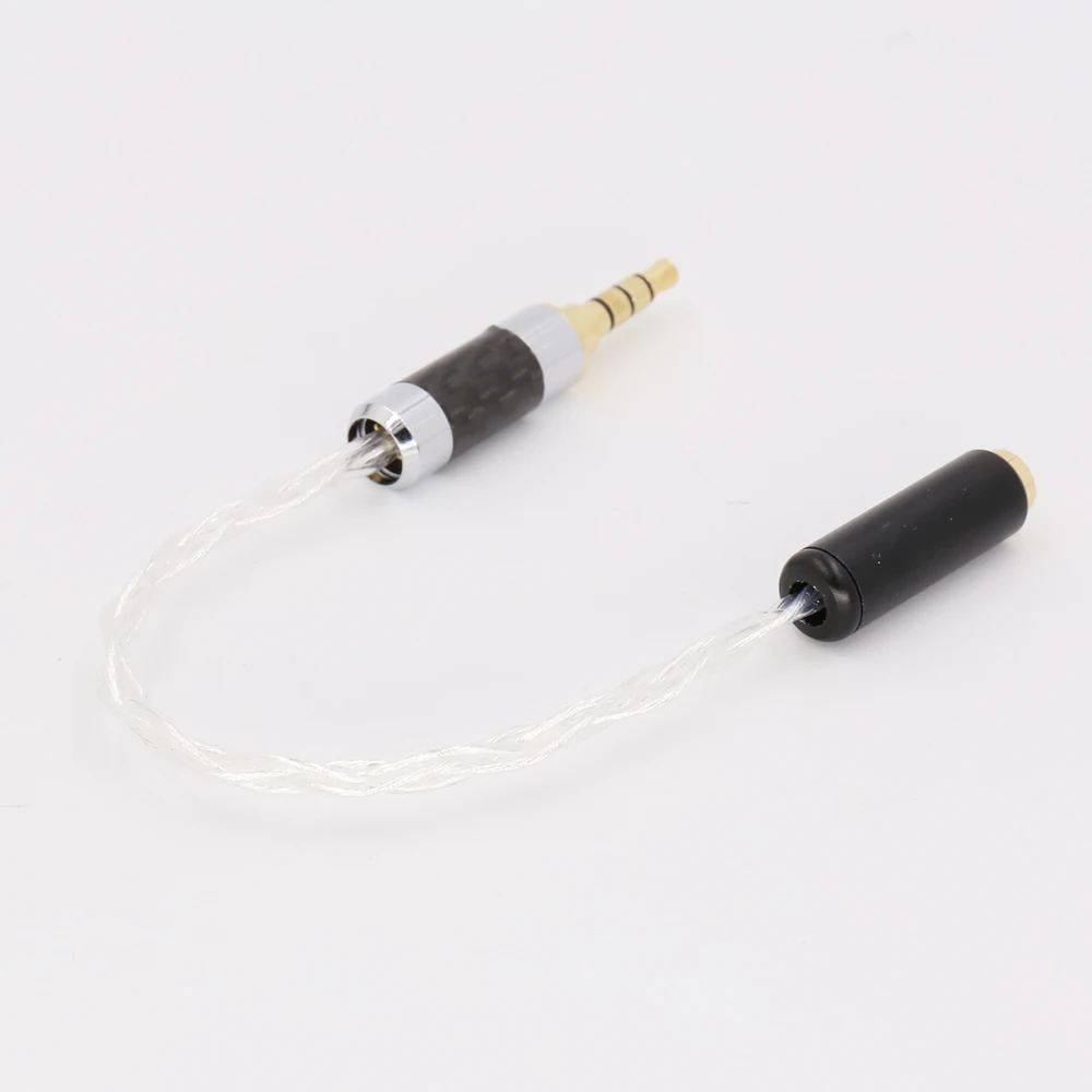  Audiocrast 3.5mm TRRS Balanced Male to 2.5mm TRRS Balanced Female Hi-End Audio Adapter 7N Silver Pl