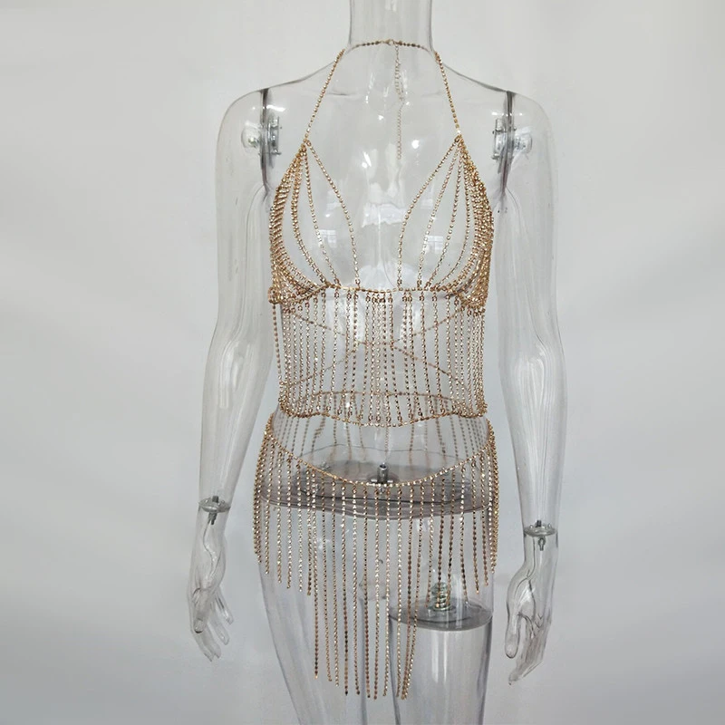 Articat/пикантное платье с металлической цепочкой и кристаллами; женское летнее платье с кисточками и блестками; роскошные сверкающие вечерние платья для ночного клуба; Vestidos