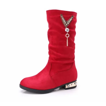 

Autumn Children's Shoes Princess Mid-calf Fashion Boots Girls Suede Leather Casual Boots Warm Comfortable Kids Girls Brand Boots