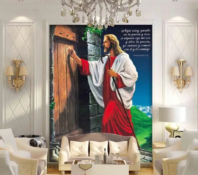 photo wall mural customize HD Jesus wallpapers for living room 3d