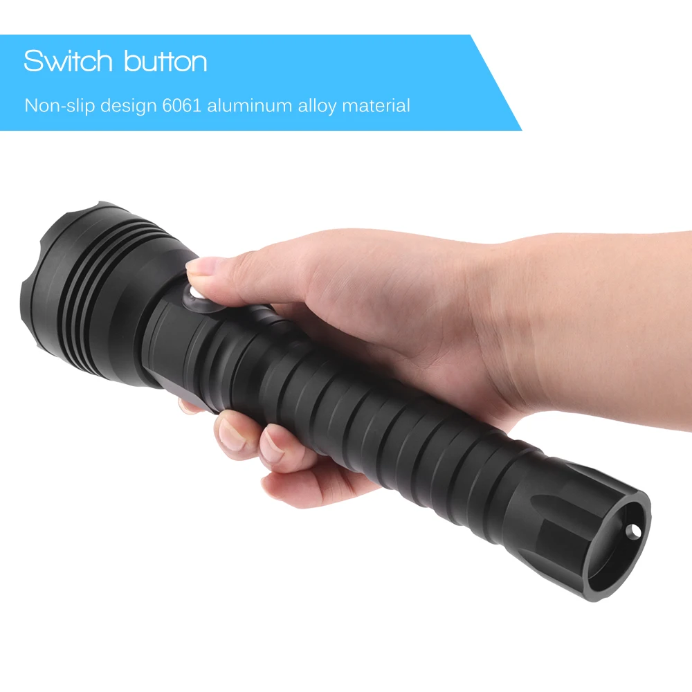  BORUiT 4000lm XHP70 LED Flashlight Scuba Diving Torch Light Underwater 100m IP68 Waterproof Camping - 32982296564