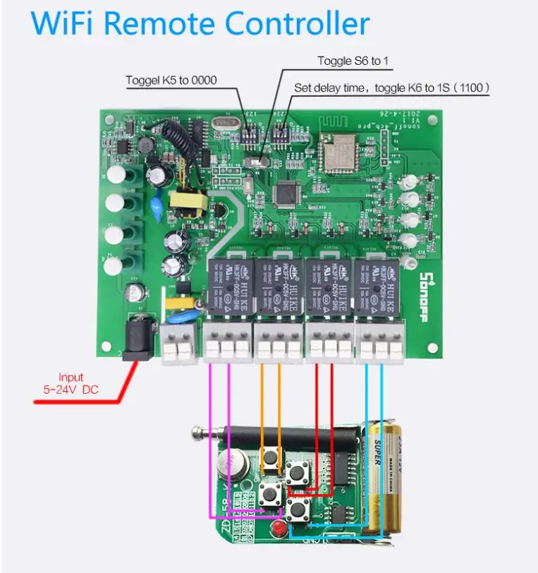 ITEAD Sonoff 4CH PRO R2 4 банды 433 МГц монтажный беспроводной пульт дистанционного управления wifi умный дом переключатель работает с Alexa Google Home