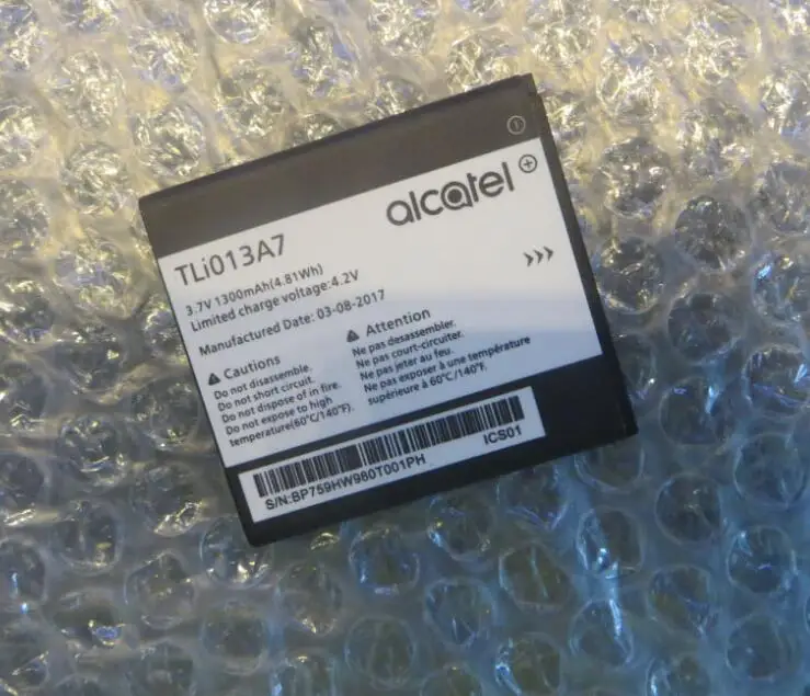 2 шт. для Alcatel TCL 1300 мАч TLi013A7 батареи Перезаряжаемые литий-ионный встроенный