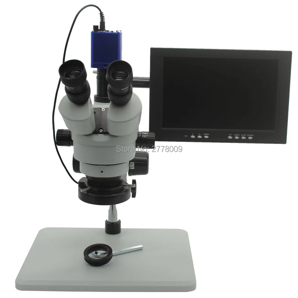 Тринокулярный стереомикроскоп 3.5X-90X непрерывное Масштабирование увеличение HD 1080 P 40FPS HDMI VGA USB Камера 10-дюймовая шпилька для монитора