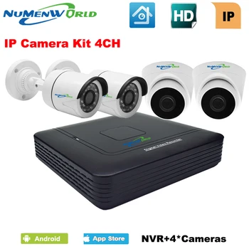 

4 Channel 1080P NVR KIT with 4 outdoor/indoor CCTV IP camera 720P network video recorder set Home Surveillance System