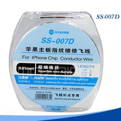 0,02 мм 0,01 Чистый медный провод Fly Line Fix Ремонт для iPhone iPad Материнская плата PCB отпечатков пальцев припоя - Цвет: 007D 0.1MM 150M