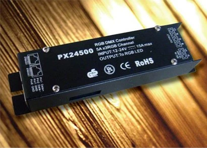 DMX512 constant voltage decoder;DC12-24V input;5A*3 channel  output;P/N:PX24500 - AliExpress