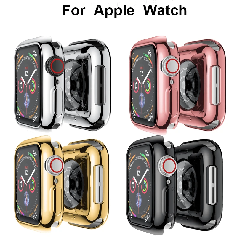 

for iwatch series 4 Slim TPU Screen Protective Case For Apple Watch band 40mm 44mm Shatter-Resistant Soft Clear Case Accessories