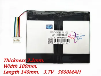 

5 thread Tablet PC battery capacity 32100140 3.7V 5600MAH Universal Li-ion battery for tablet pc 9 inch 10 inch 11 inch