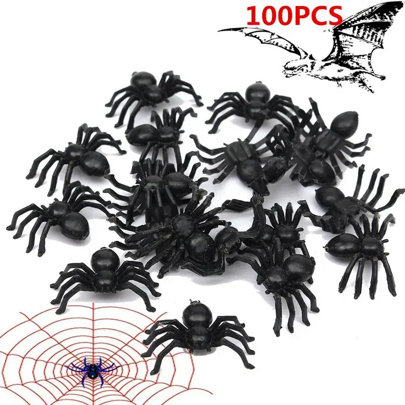 100x new plastic black spider trick joking toy party for halloween decor haunted housechina - Halloween Supplies 100x new plastic black spider trick joking toy party for halloween decor haunted housechina - Halloween Supplies