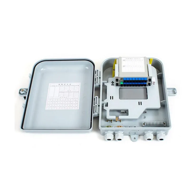 

16 port FTTH Fiber Optic Termination Box 16 Core ABS Outdoor Fiber Optic Distribution Box ,with 2PCS SC UPC 1X8 FIber Splitter