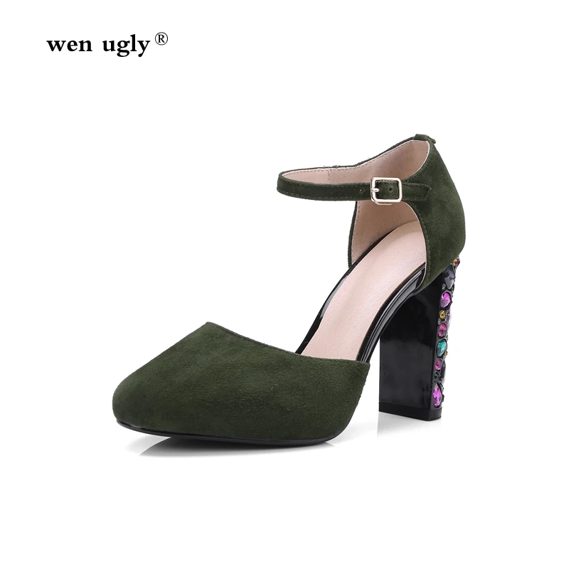 

wen ugly 2018 new delicate rhinestone sandals ladies high heels waterproof platform simple fashion shoes size 36-43