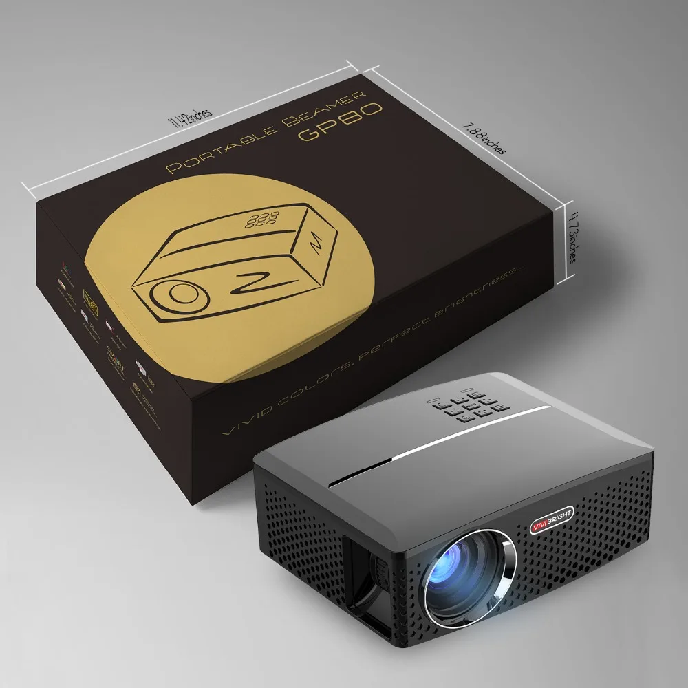 

GP80 Mini Projector LED LCD Projector VGA HDMI Optional Bluetooth Wireless WIFI Beamer